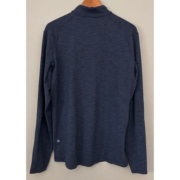 Lululemon Metal Vent TechPullover Shirt Mens XL Navy Blue Heathered 1/2 Zip - Picture 3 of 7